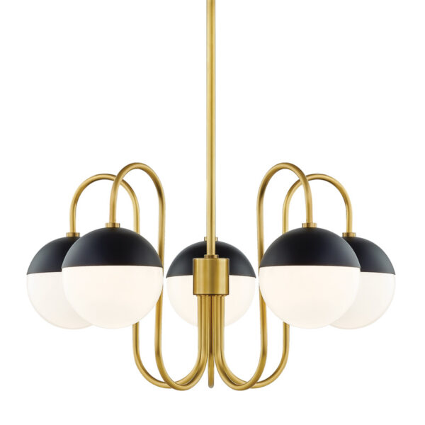 Mitzi by Hudson Valley Lighting Renee Chandelier H344805 AGB BK