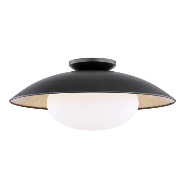 Mitzi by Hudson Valley Lighting Cadence Semi Flush H368601L BLK GL