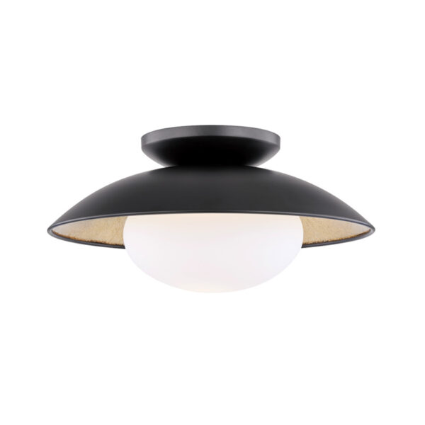 Mitzi by Hudson Valley Lighting Cadence Semi Flush H368601M BLK GL
