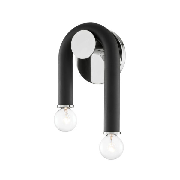 Mitzi by Hudson Valley Lighting Whit Wall Sconce H382102 PN BK