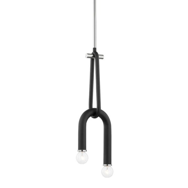 Mitzi by Hudson Valley Lighting Whit Pendant H382702 PN BK
