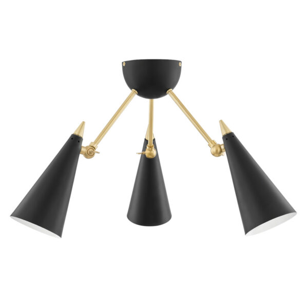 Mitzi by Hudson Valley Lighting Moxie Semi Flush H441603 AGB BK