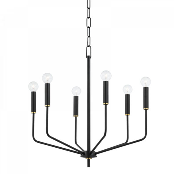 Mitzi by Hudson Valley Lighting Bailey Chandelier H516806 AGB SBK