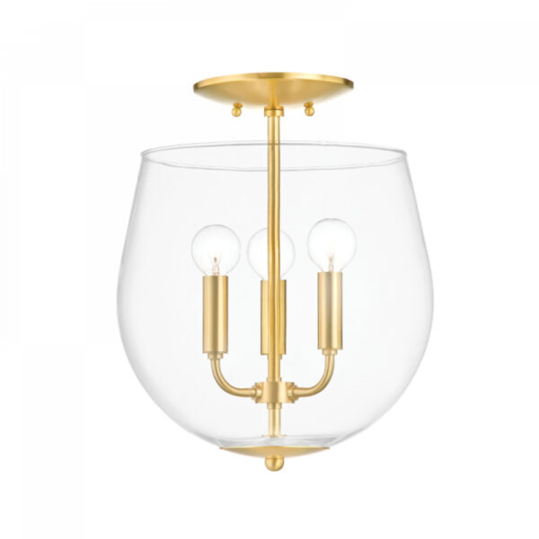 Mitzi by Hudson Valley Lighting Bobbi Semi Flush H557603 AGB