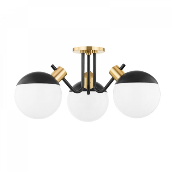 Mitzi by Hudson Valley Lighting Miranda Semi Flush H573603 AGB SBK