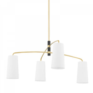 Mitzi by Hudson Valley Lighting Evelyn Chandelier H612804 AGB SBK
