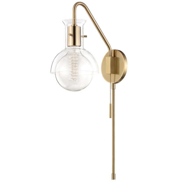 Mitzi by Hudson Valley Lighting Riley Plug in Sconce HL111101G AGB