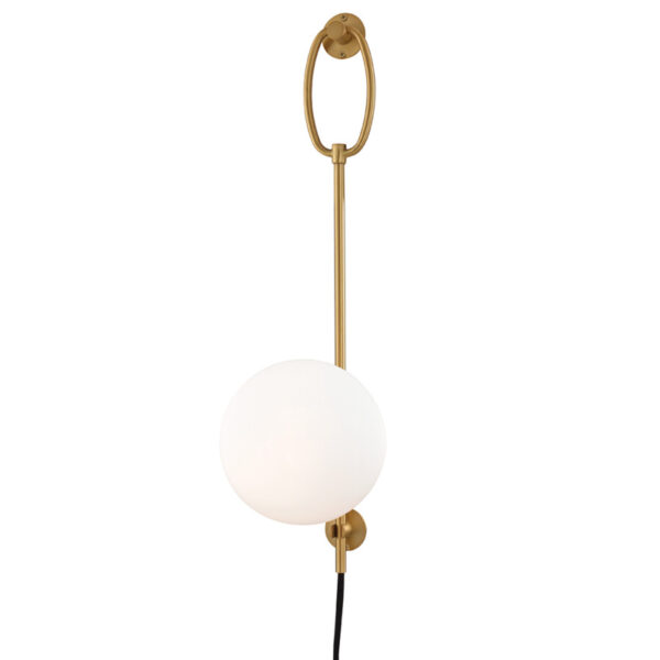 Mitzi by Hudson Valley Lighting Gina Plug in Sconce HL290101 AGB