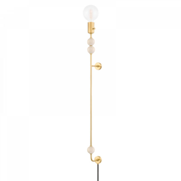 Mitzi by Hudson Valley Lighting Slater Plug in Sconce HL491201 AGB