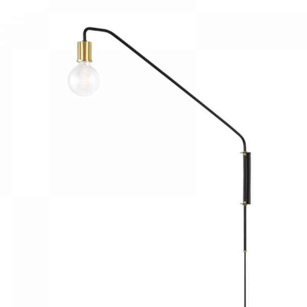 Mitzi by Hudson Valley Lighting Becca Plug in Sconce HL566201 AGB SBK