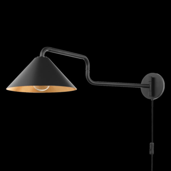 Mitzi by Hudson Valley Lighting BRIANNA Plug in Sconce HL629201 GL SBK