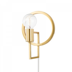 Mitzi by Hudson Valley Lighting Tory Plug in Sconce HL637201 AGB