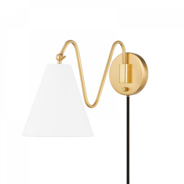 Mitzi by Hudson Valley Lighting Onda Plug in Sconce HL699101 AGB