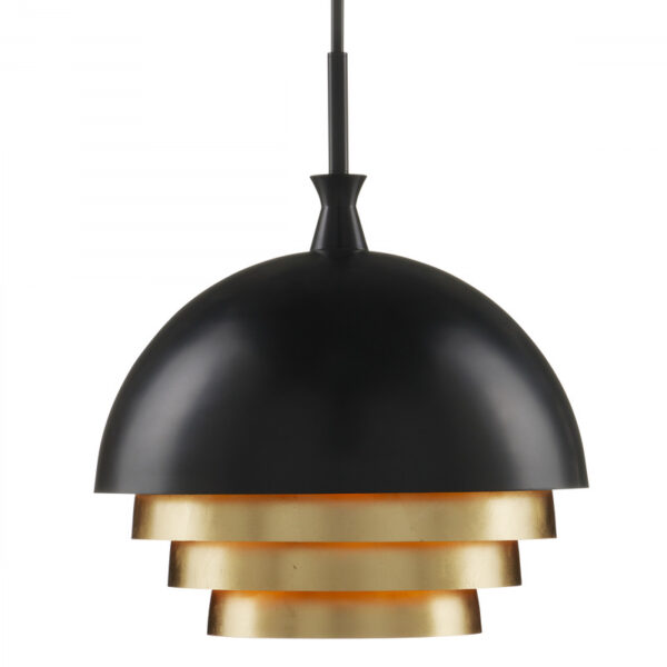 Currey Salviati Large Black & Gold Pendant 9000 1075