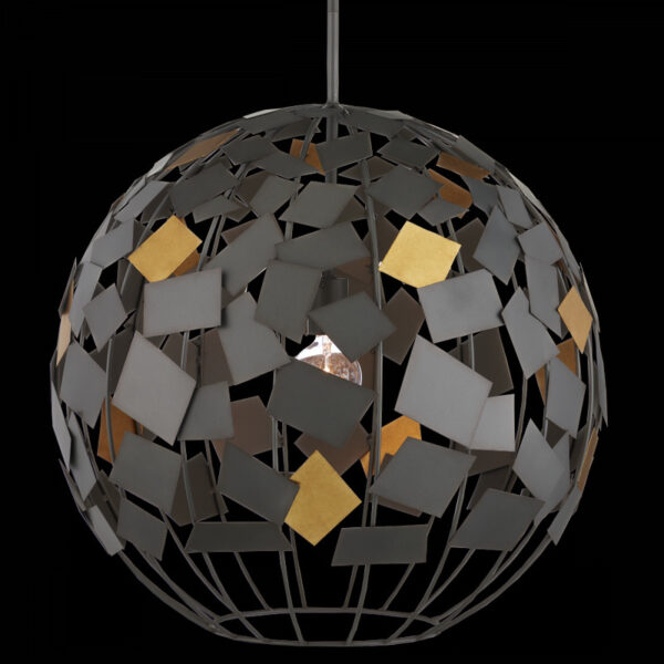 Currey Moon Night Gray & Gold Orb Chandelier 9000 1089