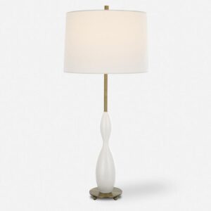 Uttermost Annora Glossy White Table Lamp 30235