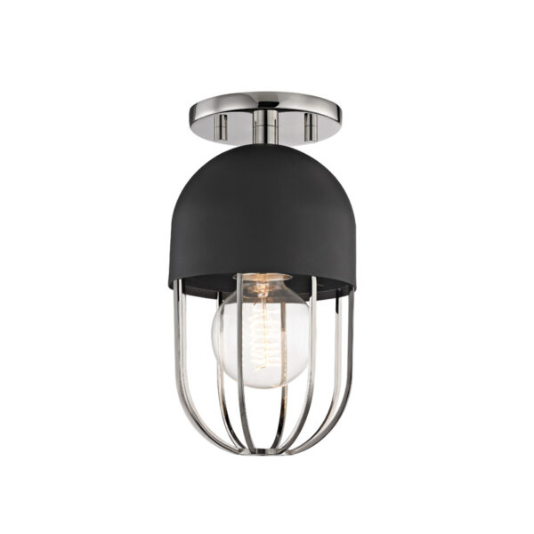 Mitzi 1 Light Semi Flush H145601 PN BK