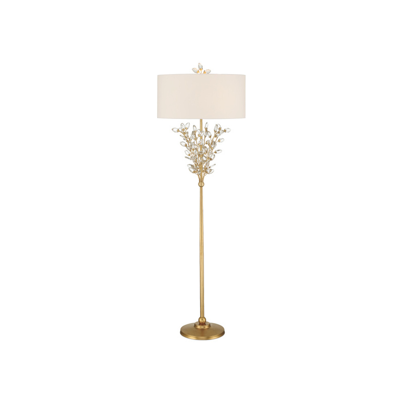 Currey Forget Me Not Gold Floor Lamp 8000 0168