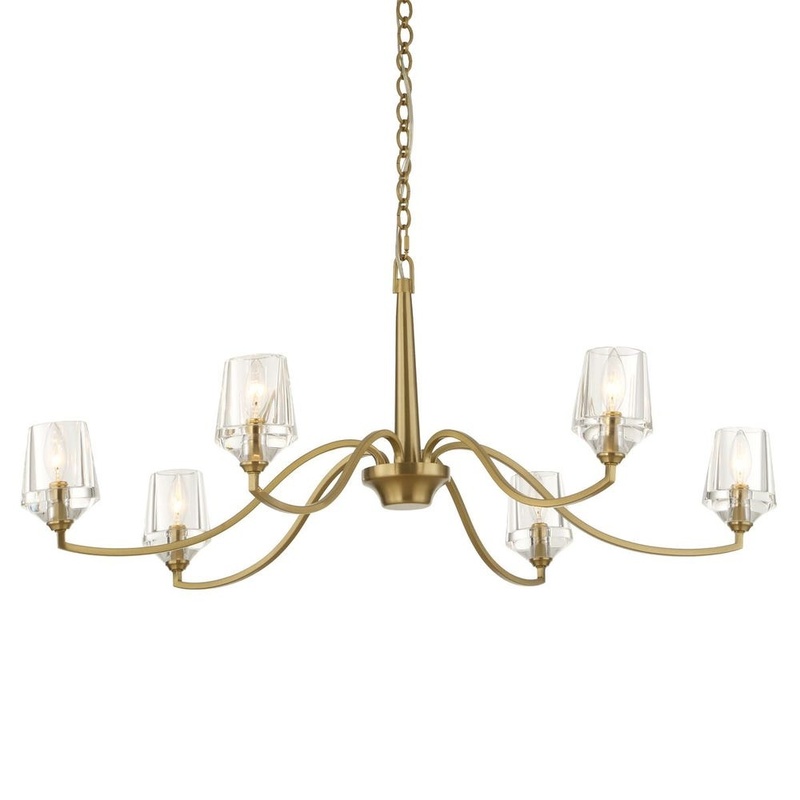 Uttermost Barcelona 6 Light Brass Chandelier 21404