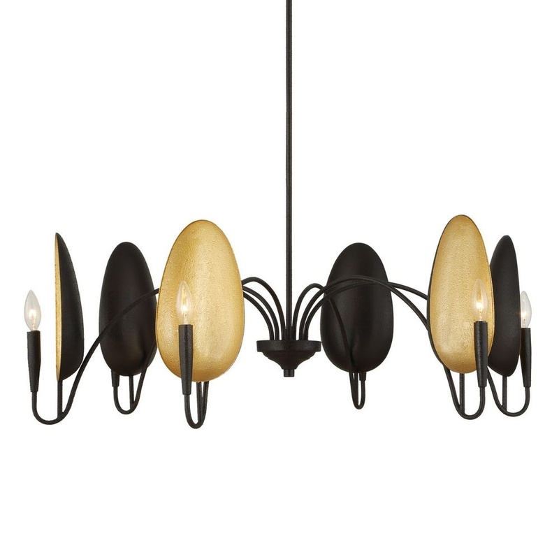 Uttermost Warwick 6 Light Matte Black Chandelier 21405