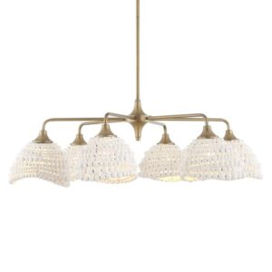 Uttermost Biddeford 6 Light White Beaded Pendant 21630