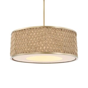 Uttermost Pinchot 4 Light Rattan Drum Pendant 21632