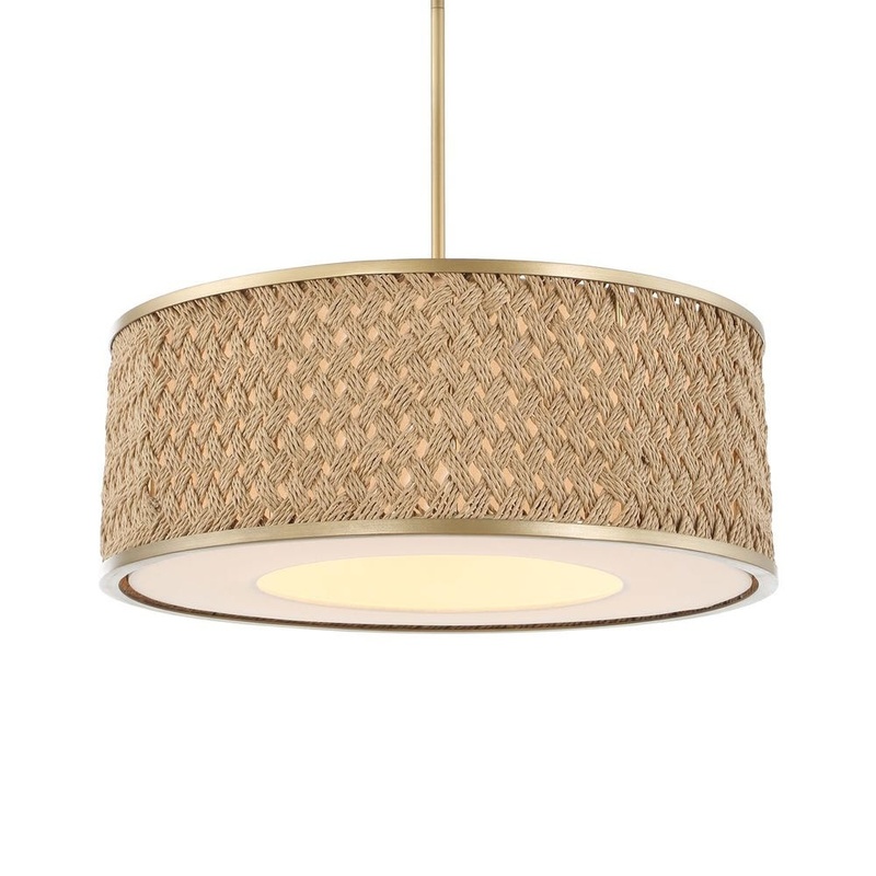 Uttermost Pinchot 4 Light Rattan Drum Pendant 21632