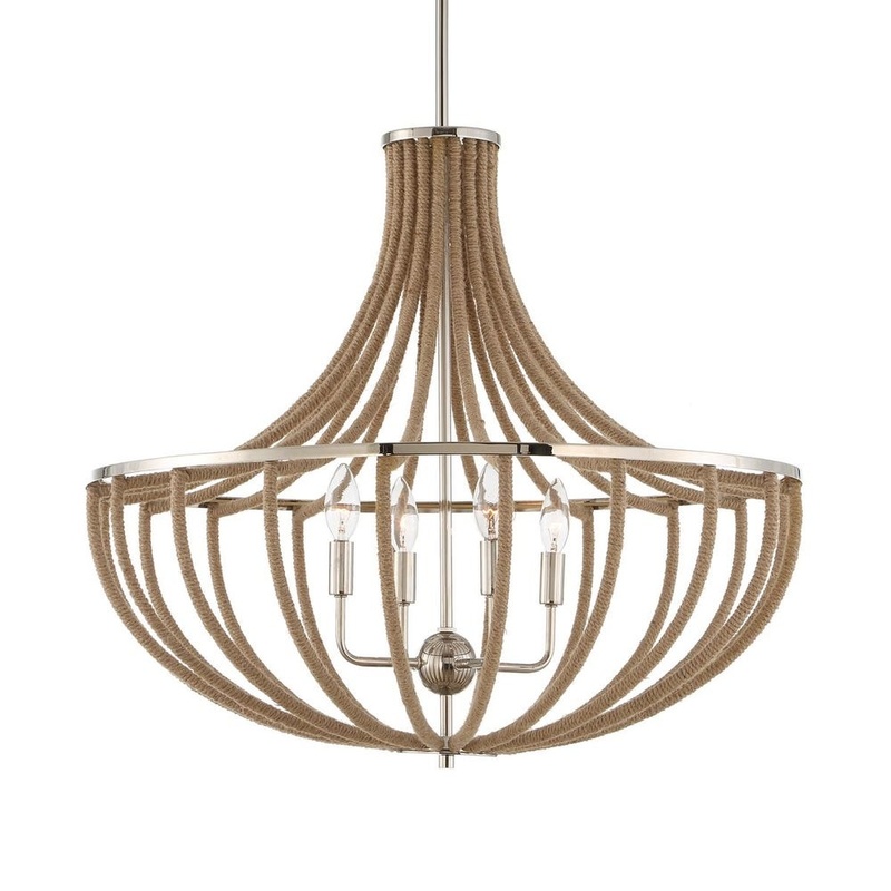 Uttermost Lovelock 4 Light Rope Empire Chandelier 21634