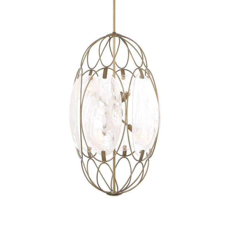Uttermost Valencia 6 Light Glass Panel Pendant 21641