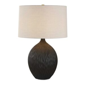 Uttermost Levee Satin Black Table Lamp 30652 1