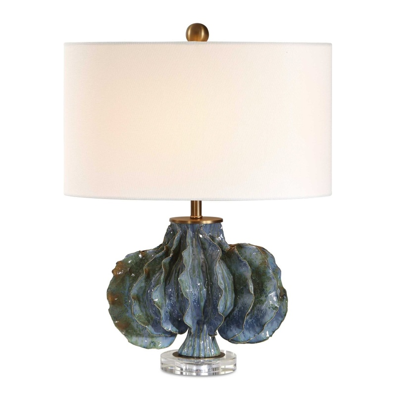 Uttermost Ruffle Up Blue Green Table Lamp 30674 1